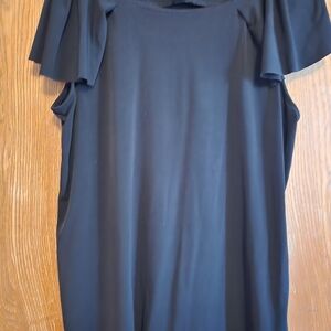 Anne Klein Black Blouse with Ruffle Sleeves
